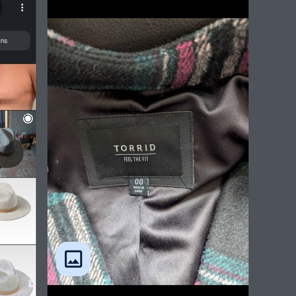 Torrid peacoat Size 00 Black Pink Green Soft - Picture 6 of 7